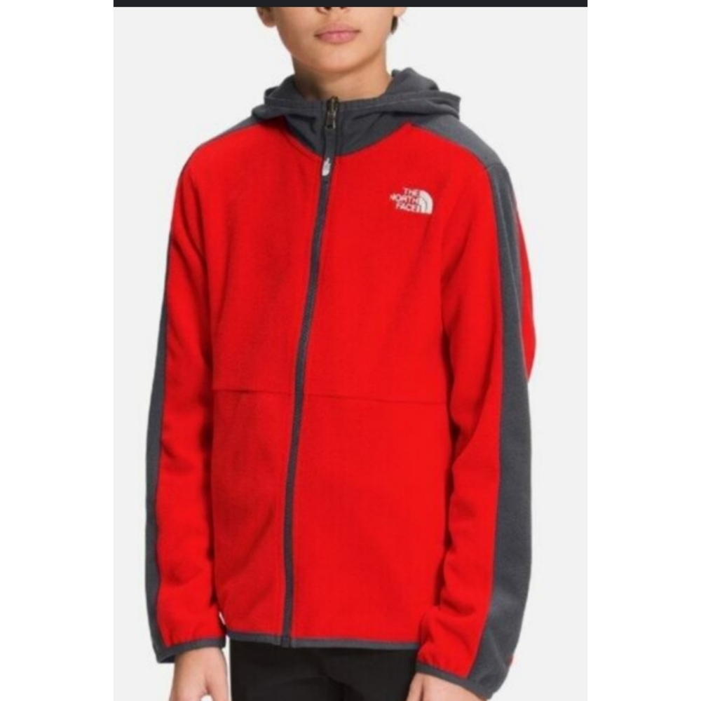 The North Face Red and Charcoal Fleece Hoodie